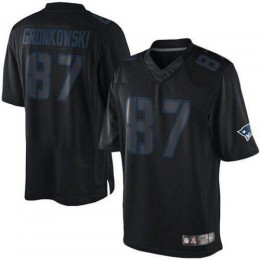 New England Patriots #87 Rob Gronkowski Black Men's Stitched NFL Impact Limited Jersey