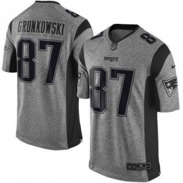 New England Patriots #87 Rob Gronkowski Gray Men's Stitched NFL Limited Gridiron Gray Jersey
