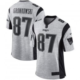 New England Patriots #87 Rob Gronkowski Gray Men's Stitched NFL Limited Gridiron Gray II Jersey
