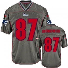 New England Patriots #87 Rob Gronkowski Grey Men's Stitched NFL Elite Vapor Jersey