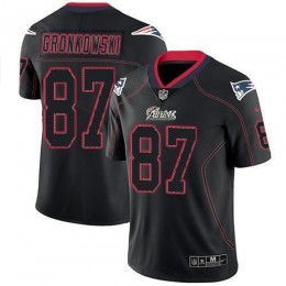 New England Patriots #87 Rob Gronkowski Lights Out Black Men's Stitched NFL Limited Rush Jersey