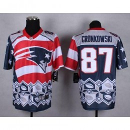 New England Patriots #87 Rob Gronkowski Navy Blue Men's Stitched NFL Elite Noble Fashion Jersey