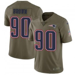 New England Patriots #90 Malcom Brown Olive Men's Stitched NFL Limited 2017 Salute To Service Jersey
