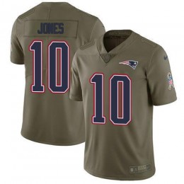Patriots #10 Mac Jones Olive Men's Stitched NFL Limited 2017 Salute To Service Jersey