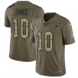 Patriots #10 Mac Jones Olive/Camo Men's Stitched NFL Limited 2017 Salute To Service Jersey