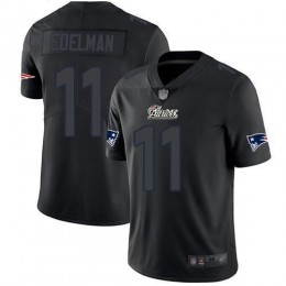 Patriots #11 Julian Edelman Black Men's Stitched NFL Limited Rush Impact Jersey