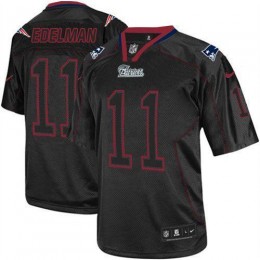 Patriots #11 Julian Edelman Lights Out Black Men's Stitched NFL Elite Jersey