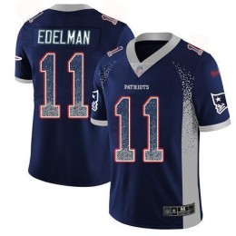 Patriots #11 Julian Edelman Navy Blue Team Color Men's Stitched NFL Limited Rush Drift Fashion Jersey