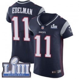 Patriots #11 Julian Edelman Navy Blue Team Color Super Bowl LIII Bound Men's Stitched NFL Vapor Untouchable Elite Jersey