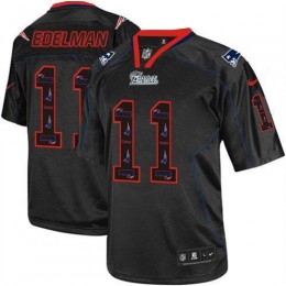 Patriots #11 Julian Edelman New Lights Out Black Men's Stitched NFL Elite Jersey
