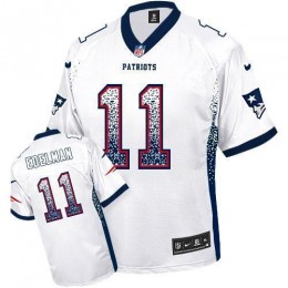 Patriots #11 Julian Edelman White Men's Stitched NFL Elite Drift Fashion Jersey