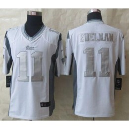 Patriots #11 Julian Edelman White Men's Stitched NFL Limited Platinum Jersey
