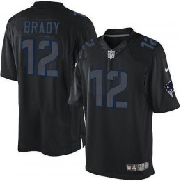 Patriots #12 Tom Brady Black Men's Stitched NFL Impact Limited Jersey