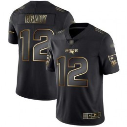 Patriots #12 Tom Brady Black/Gold Men's Stitched NFL Vapor Untouchable Limited Jersey