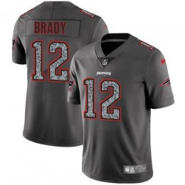 Patriots #12 Tom Brady Gray Static Men's Stitched NFL Vapor Untouchable Limited Jersey