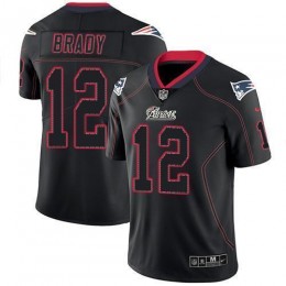Patriots #12 Tom Brady Lights Out Black Men's Stitched NFL Limited Rush Jersey
