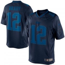 Patriots #12 Tom Brady Navy Blue Men's Stitched NFL Drenched Limited Jersey