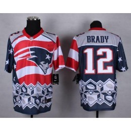Patriots #12 Tom Brady Navy Blue Men's Stitched NFL Elite Noble Fashion Jersey