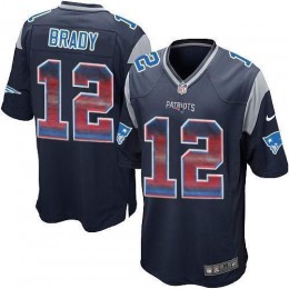 Patriots #12 Tom Brady Navy Blue Team Color Men's Stitched NFL Limited Strobe Jersey