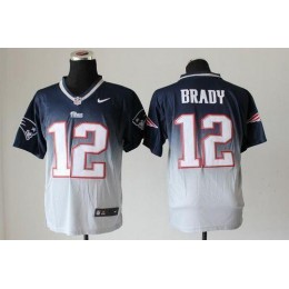 Patriots #12 Tom Brady Navy Blue/Grey Men's Stitched NFL Elite Fadeaway Fashion Jersey