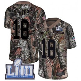 Patriots #18 Matt Slater Camo Super Bowl LIII Bound Men's Stitched NFL Limited Rush Realtree Jersey