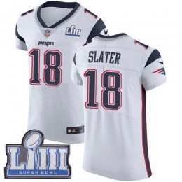Patriots #18 Matt Slater White Super Bowl LIII Bound Men's Stitched NFL Vapor Untouchable Elite Jersey