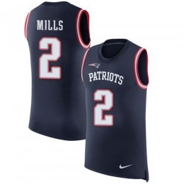 Patriots #2 Jalen Mills Navy Blue Team Color Men's Stitched NFL Limited Rush Tank Top Jersey
