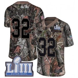 Patriots #32 Devin McCourty Camo Super Bowl LIII Bound Men's Stitched NFL Limited Rush Realtree Jersey