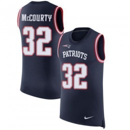 Patriots #32 Devin McCourty Navy Blue Team Color Men's Stitched NFL Limited Rush Tank Top Jersey