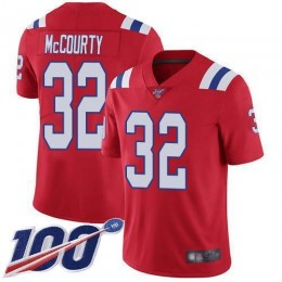 Patriots #32 Devin McCourty Red Alternate Men's Stitched NFL 100th Season Vapor Limited Jersey