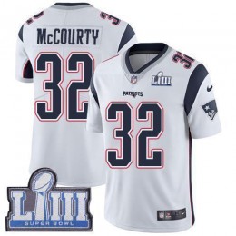 Patriots #32 Devin McCourty White Super Bowl LIII Bound Men's Stitched NFL Vapor Untouchable Limited Jersey