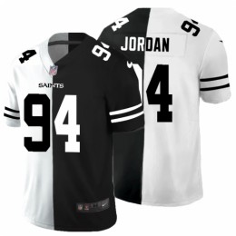 New Orleans New Orleans Saints #94 Cameron Jordan Men's Black V White Peace Split Vapor Untouchable Limited NFL Jersey