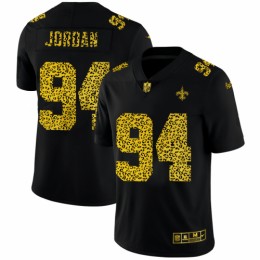New Orleans New Orleans Saints #94 Cameron Jordan Men's Leopard Print Fashion Vapor Limited NFL Jersey Black Men's