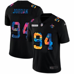 New Orleans New Orleans Saints #94 Cameron Jordan Men's Multi-Color Black 2020 NFL Crucial Catch Vapor Untouchable Limited Jersey