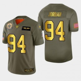 New Orleans New Orleans Saints #94 Cameron Jordan Men's Olive Gold 2019 Salute to Service Limited NFL 100 Jersey