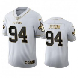 New Orleans New Orleans Saints #94 Cameron Jordan Men's White Golden Edition Vapor Limited NFL 100 Jersey