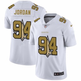 New Orleans New Orleans Saints #94 Cameron Jordan White Men's Team Logo Dual Overlap Limited NFL Jersey