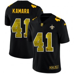 New Orleans Saints #41 Alvin Kamara Men's Black Golden Sequin Vapor Limited NFL Jersey