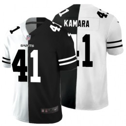 New Orleans Saints #41 Alvin Kamara Men's Black V White Peace Split Vapor Untouchable Limited NFL Jersey