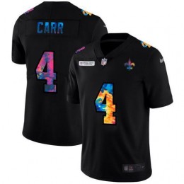 New Orleans Saints #4 Derek Carr Men's Multi-Color Black 2020 NFL Crucial Catch Vapor Untouchable Limited Jersey