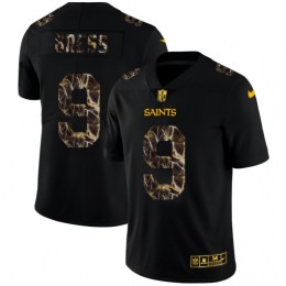 New Orleans Saints #9 Drew Brees Men's Black Flocked Lightning Vapor Limited NFL Jersey