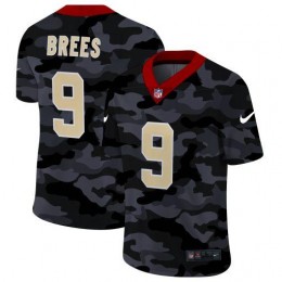 New Orleans Saints #9 Drew Brees Men's 2020 Black CAMO Vapor Untouchable Limited Stitched NFL Jersey