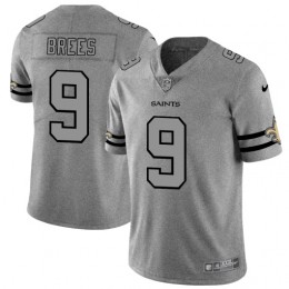 New Orleans Saints #9 Drew Brees Men's Gray Gridiron II Vapor Untouchable Limited NFL Jersey
