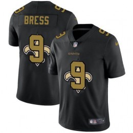 New Orleans Saints #9 Drew Brees Men's Team Logo Dual Overlap Limited NFL Jersey Black