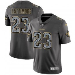 New Orleans Saints #23 Marshon Lattimore Gray Static Men's Stitched NFL Vapor Untouchable Limited Jersey