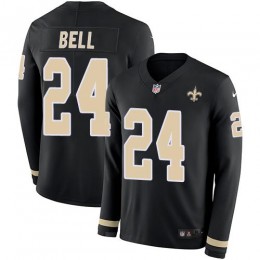 New Orleans Saints #24 Vonn Bell Black Team Color Men's Stitched NFL Limited Therma Long Sleeve Jersey