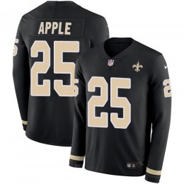 New Orleans Saints #25 Eli Apple Black Team Color Men's Stitched NFL Limited Therma Long Sleeve Jersey