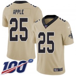 New Orleans Saints #25 Eli Apple Gold Men's Stitched NFL Limited Inverted Legend 100th Season Jersey