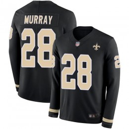 New Orleans Saints #28 Latavius Murray Black Team Color Men's Stitched NFL Limited Therma Long Sleeve Jersey
