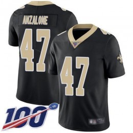 New Orleans Saints #47 Alex Anzalone Black Team Color Men's Stitched NFL 100th Season Vapor Limited Jersey